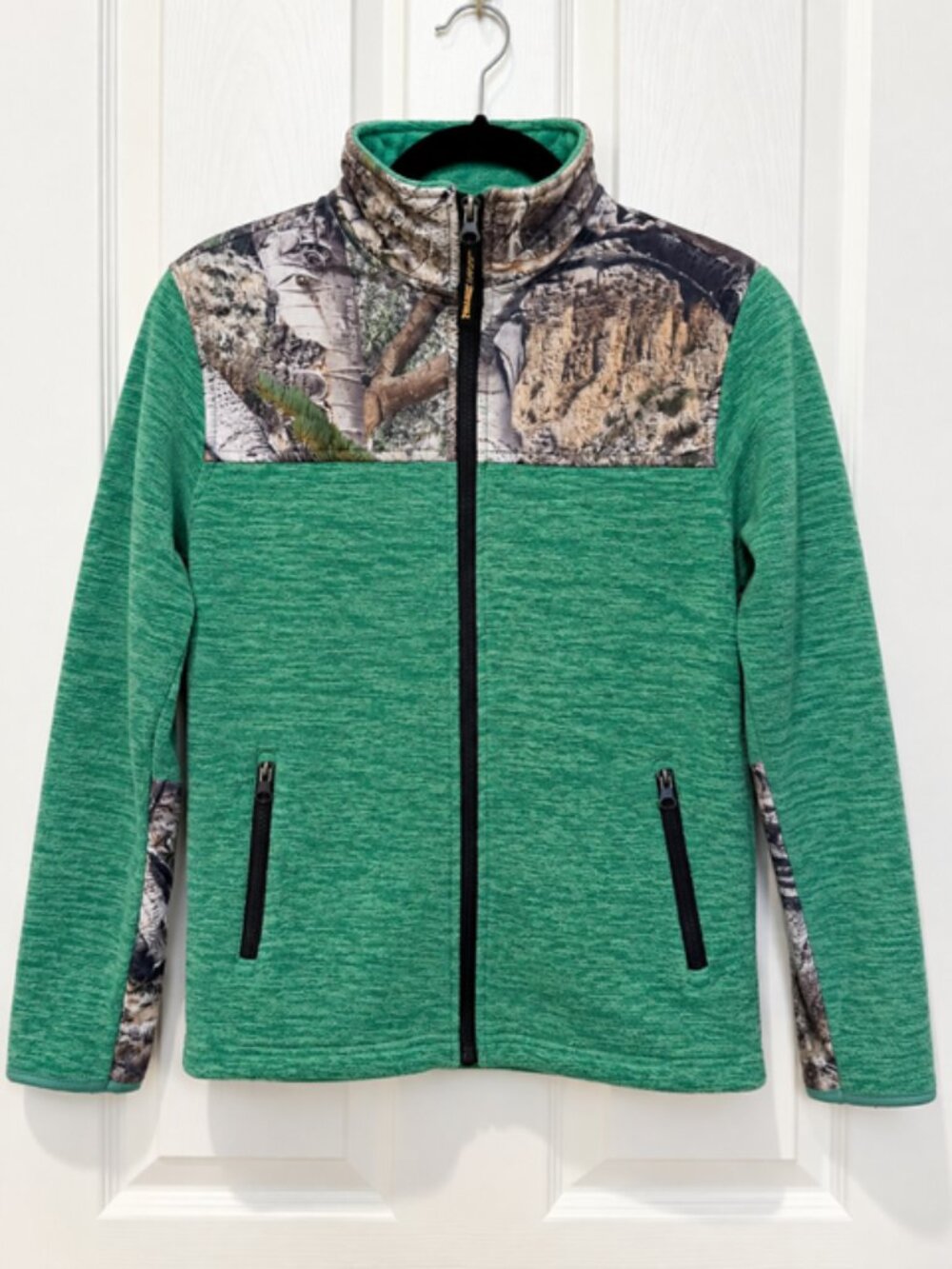 Trail Crest Green Camo Fleece Jacket Women’s Full Zip Hunting Outdoors Gorpcore